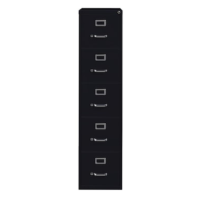 Hirsh Commercial 5-Drawer Vertical File Cabinet, Letter Size, Lockable, 61.375H x 15W x 26.5D, Black (17778)