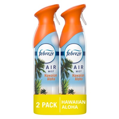 Febreze Air Mist Air Freshener Spray, Hawaiian Aloha Scent, 8.1 oz., 2/Pack (32965/77940)