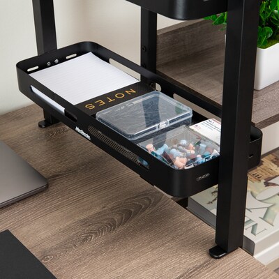 Mind Reader Clamp-On Metal Desk Shelf, Black (DESX2T-BLK)