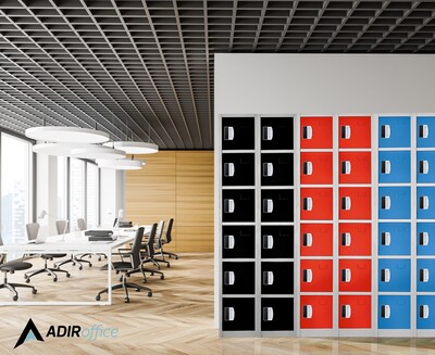 AdirOffice 72"H 6-Tier Black Storage Locker (ADI629-206-BLK-DL)