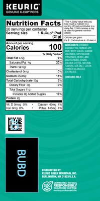 The Original Donut Shop One-Step Vanilla Latte Coffee Keurig® K-Cup® Pods, Dark Roast, 20/Box, 4 Boxes/Carton (381779CT)
