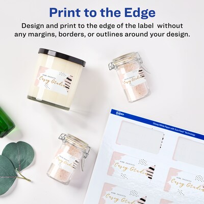 Avery Laser/Inkjet Rectangle Multipurpose Labels, 1.5" x 2.75", Glossy White, 1000 Labels/Box (94230)