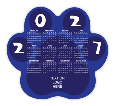 Custom Full Color Paw Print Shaped Magnet, 30 mil. Magnetic stock, 5 x 4.6