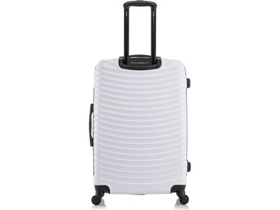 DUKAP Adly 28" Hardside Suitcase, 4-Wheeled Spinner, TSA Checkpoint Friendly, White (DKADL00L-WHI)