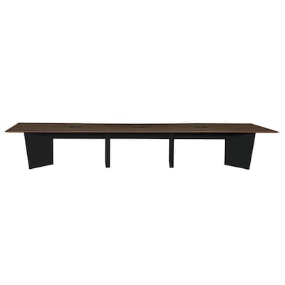 Regency Array 192"W x 48"D Conference Table with Grommet, Neo Walnut/Black (ACT19248NWBK)