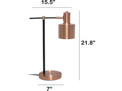Lalia Home Studio Loft Table Lamp, Rose Gold/Black (LHT-4001-RG)