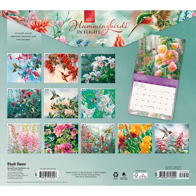 2027 BrownTrout Hummingbirds 14 x 12 Monthly Wall Calendar, Assorted Colors (9798330716029)
