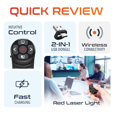 Delton P48 2.4GHz Wireless Presentation Finger Laser Pointer, Black (DLP48)