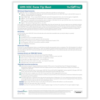 TaxRight 2026 1099-NEC Tax Forms Set with Envelopes, 4-Part, 10/Pack (NECSC6103E15)