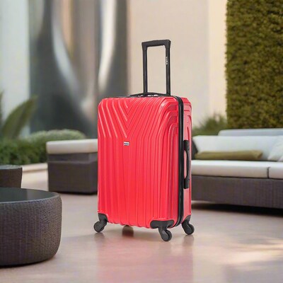 InUSA Vasty 26.37 Hardside Suitcase, 4-Wheeled Spinner, TSA Checkpoint Friendly, Red (IUVAS00M-RED)