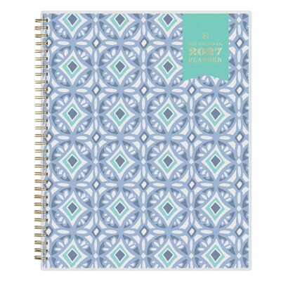2027 Blue Sky Day Designer Tile 8.5 x 11 Calendar Year Weekly & Monthly Planner, Plastic Cover, Blue (101411-27)