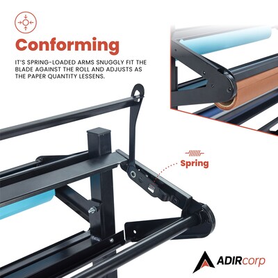 AdirKids 8 Roll Horizontal Craft & Butcher Paper Dispenser with Cutter, 52.6" x 24.02" x 37.97", Black (ADIKI300-02-MK)