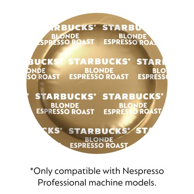 Nespresso Starbucks Blonde Espresso Coffee Nespresso Professional Capsules, Blonde Roast, 50/Box (29