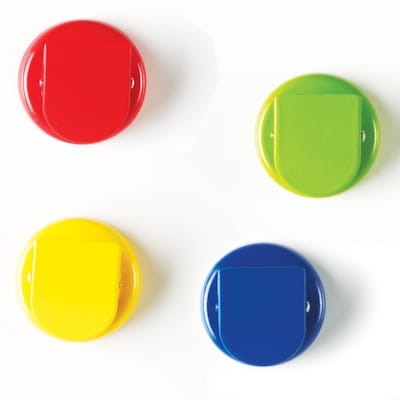 Learning Resources Super Strong Magnetic Clips  1.5" in Diameter, Assorted, Pack of 4 (LER2692)