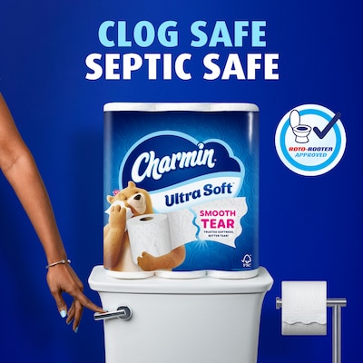 Charmin Ultra Soft Mega Toilet Paper, 2-Ply, White, 208 Sheets/Roll, 24 Rolls/Case (88000)