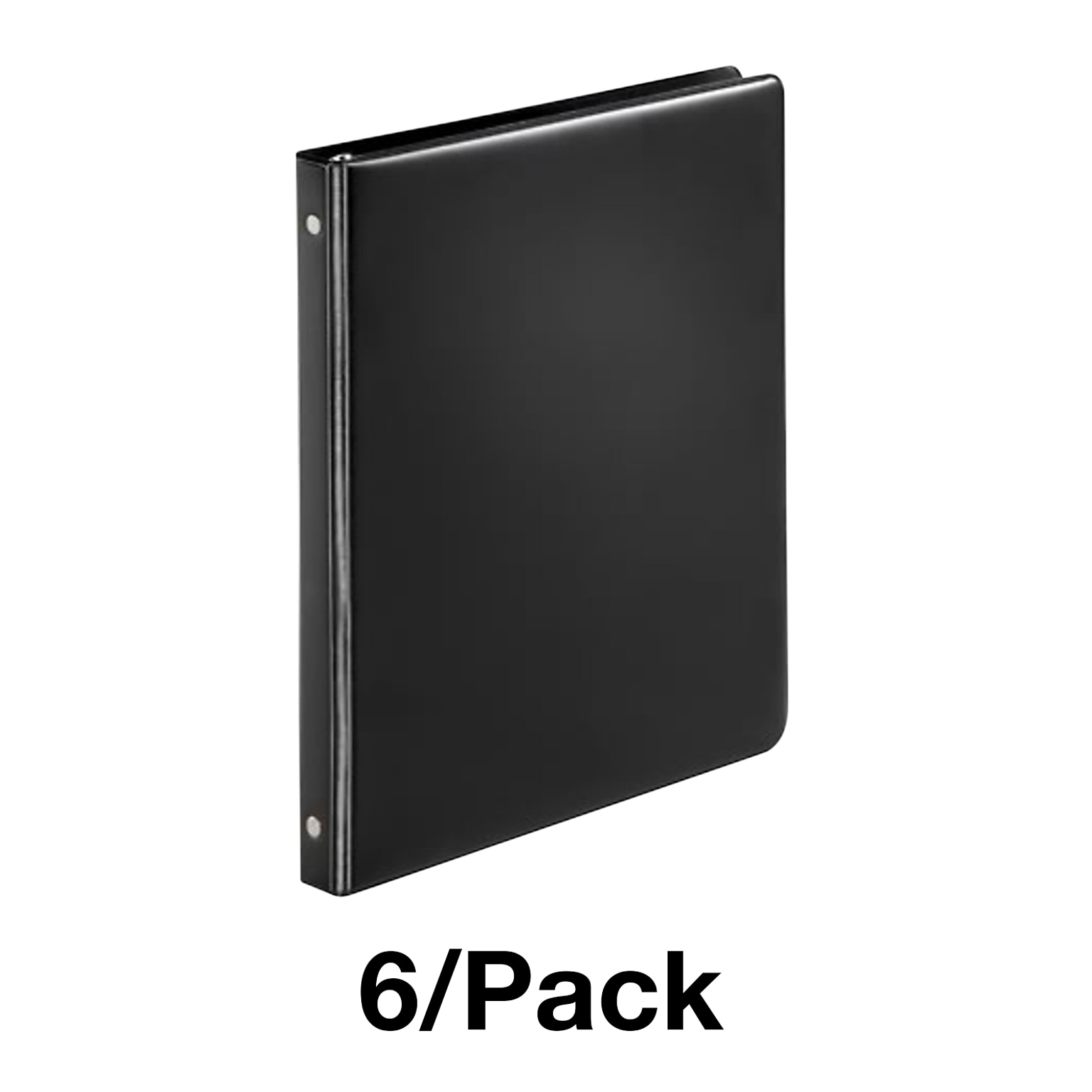 Quill Brand® Standard 5/8 3 Ring Non View Binder, Black, 6/Pack