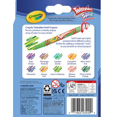 Crayola Swirl Twistable Crayons, Assorted Colors, 10/Pack, 6 Packs/Bundle (BIN523440-6)