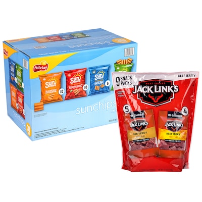 Sunchips Multigrain Chips Variety Pack & Jack Links Beef Jerky Variety Pack, 2/Pack (600-04175)
