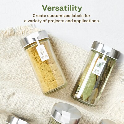 Avery EcoFriendly Laser/Inkjet Decorative Edge Multipurpose Labels, 1/2" x 2-1/2", White, 2250/Box (94749)