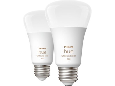 Philips Hue 60W Equivalent A19 LED Smart Light Bulb, Warm White, 2/Pack  (548610)