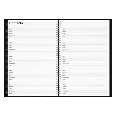 2027 Staples 8" x 12" Monthly Planner, Faux Leather Cover, Black (ST63596-27)
