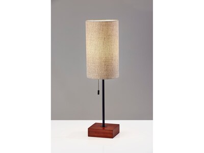 Adesso Trudy Incandescent/LED Table Lamp, Walnut/Natural (1568-12)