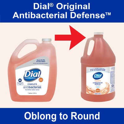 Dial Professional Antibacterial Defense Foaming Hand Soap Refill, Original Scent, 1 Gal., 4/Carton (17000354521)