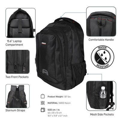 DUKAP NORIC Executive Laptop Compatible Backpack, Medium, Black (BDK-NOR-BLK)