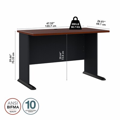 Bush Business Furniture Cubix 48"W Desk, Hansen Cherry/Galaxy (WC90448A)