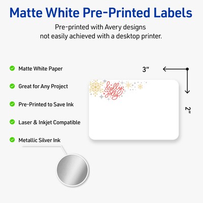 Avery Rectangle Multipurpose Labels, 2 x 3, White, 80/Pack (19479370418)