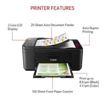 Canon PIXMA TR4720 Wireless Color Inkjet Printer, All-In-One, Print, Scan, Copy, Fax (21-MFP4)