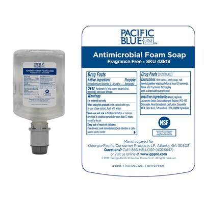 Pacific Blue Ultra Gentle Foaming Hand Soap Refill by GP PRO, 1200 mL, 4/Pack (43818)