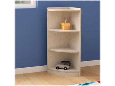 Flash Furniture Bright Beginnings 3-Section Corner Storage Unit, 31.5"H x 16.5"W x 11.75"D, Brown (MK-KE24039-GG)