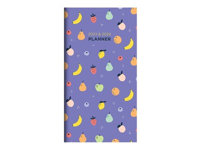 2023-2024 TF Publishing Grape Fruits 3.5 x 6.5 Monthly Planner, Multicolor (PKT-23-7014)