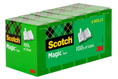 Scotch Magic  Invisible Tape Refill, 3/4" x 22.2 yds., 6/Pack (810S6)
