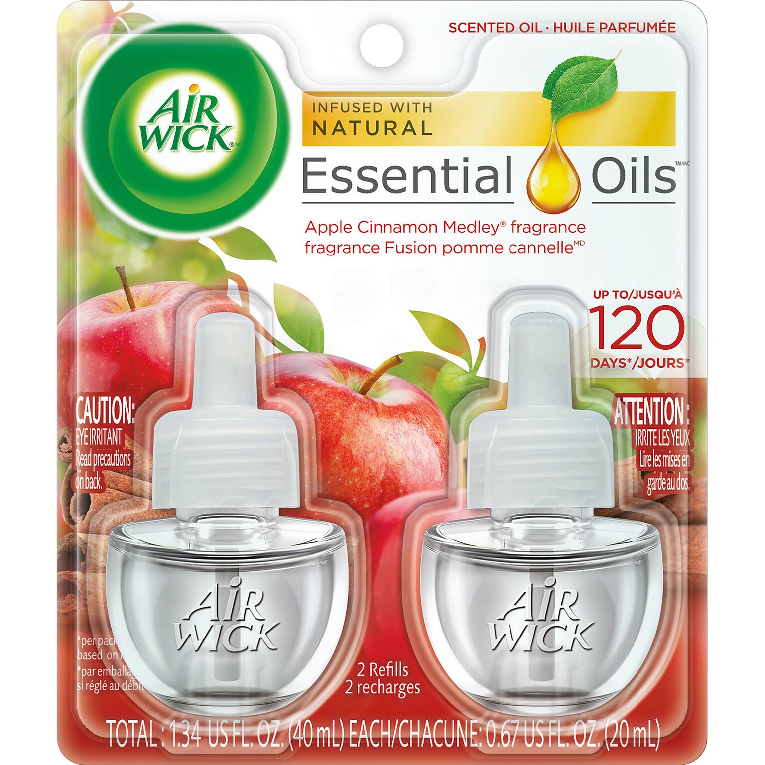 Air Wick Scented Oil, Apple Cinnamon Medley, 2/Pack (6233880420)