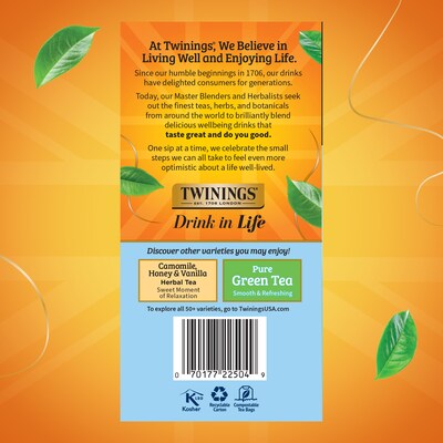 Twinings Pure Camomile Herbal Caffeine FreeTea Bags, 2.65 oz., 50/Box (TNA53651)
