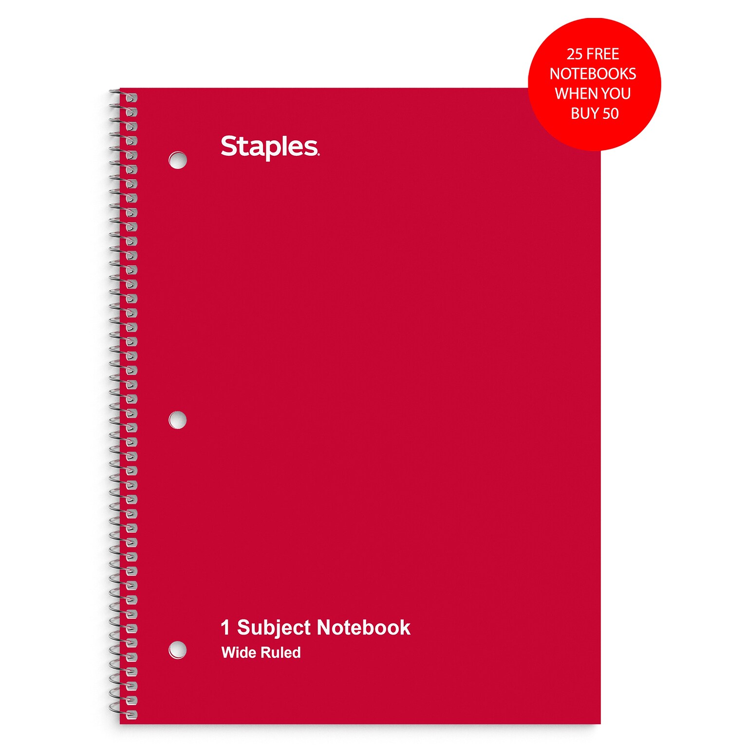 25 FREE 1-Subject Notebooks, When You Buy Bundle of 50