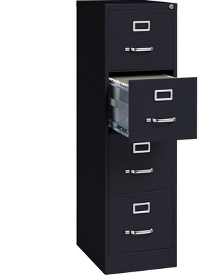 Hirsh Commercial Grade 4-Drawer Vertical File Cabinet, Letter-Width, Black, 22 Deep (17892)