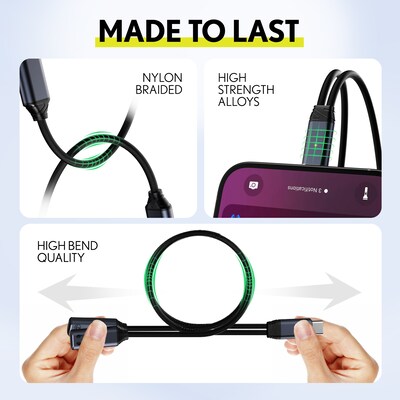 Overtime USB-C to USB-C & Type-C Audio and 100W Charging Splitter Adapter, Male to Female/Female, Black (OADCTCCBK)