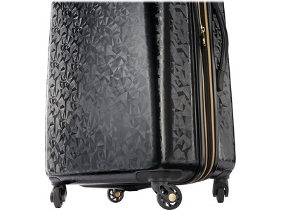 American Tourister Belle Voyage ABS Plastic 4-Wheel Spinner Luggage, Black (127052-1041)