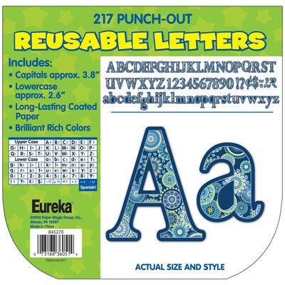 Eureka Blue Harmony 4in Deco Letters, Blue, 217/Pack (EU-845270)