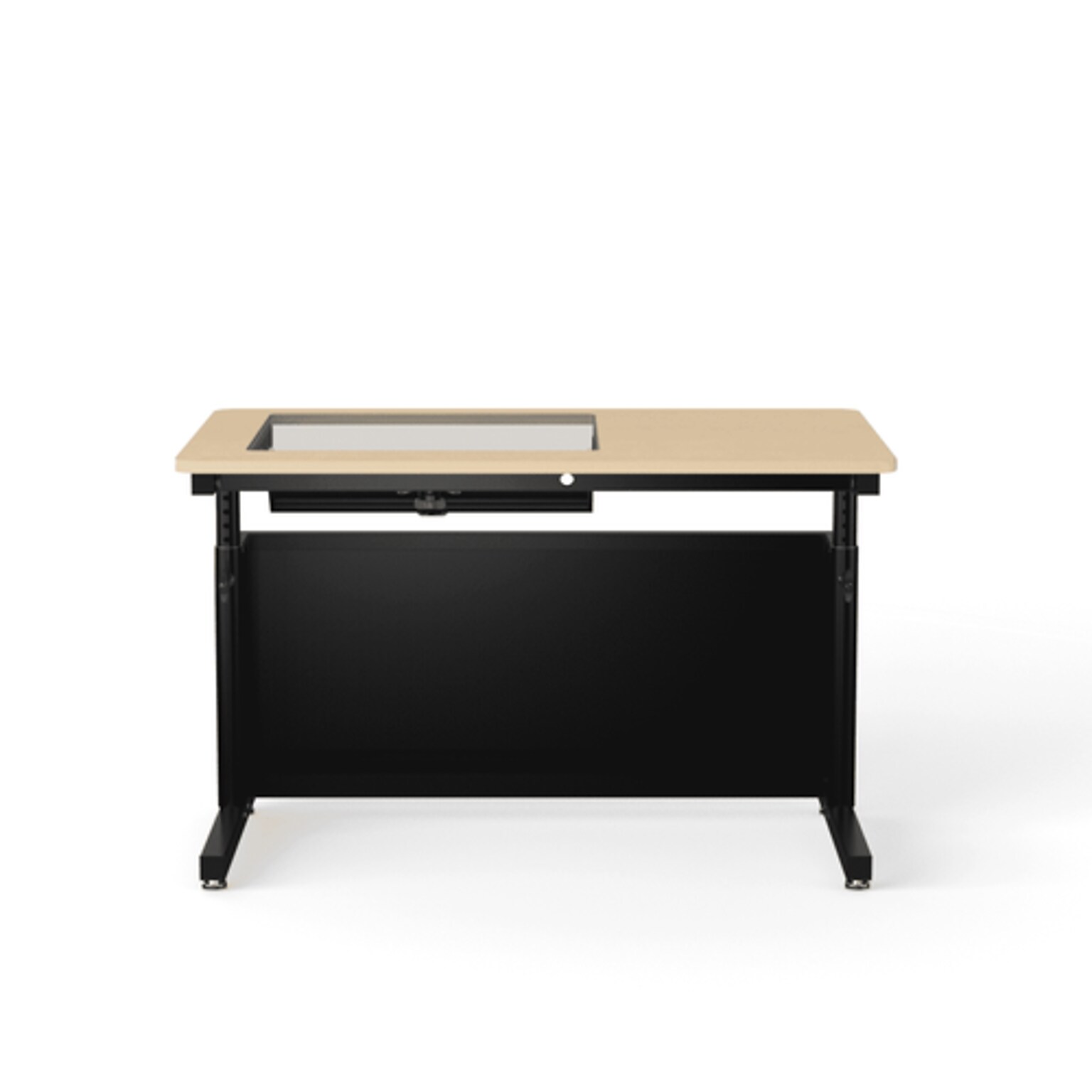 VersaDesk Downview 48W Manual Adjustable Standing Computer Table, Maple/Black (DVT4830-BM)
