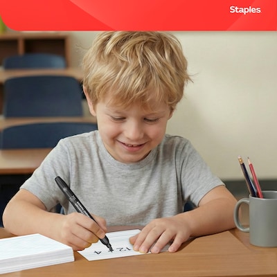 Staples® Lined Index Cards, 5" x 8", White, 100 Cards/Pack (ST51016-CC)