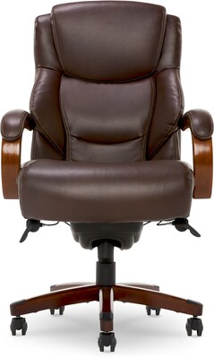 La-Z-Boy Delano Ergonomic Leather Executive Big & Tall Chair, 400 lb. Capacity, Brown (45833OSS)