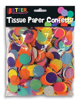 Better Office Products Tissue Paper Confetti, Multicolored (00660)