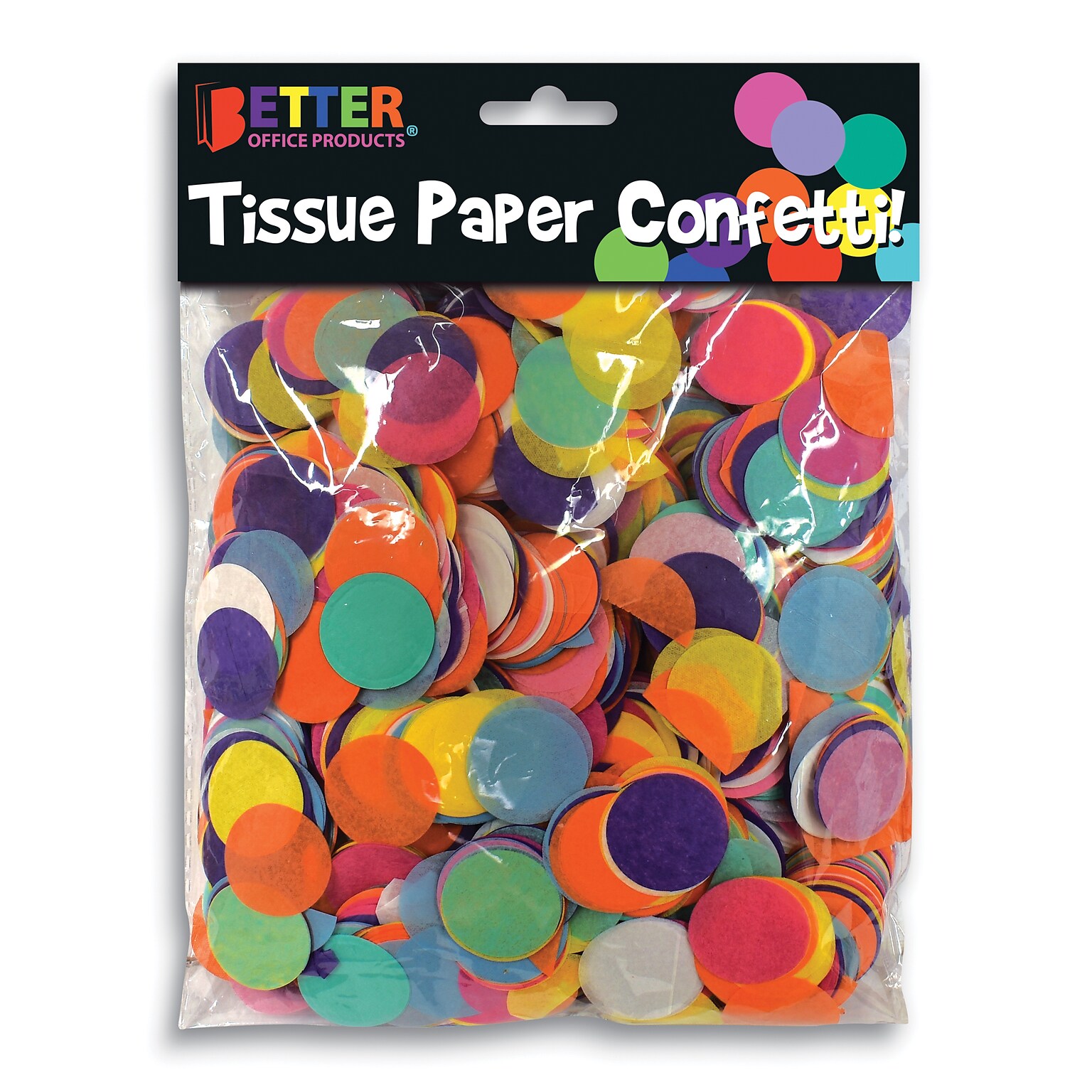 Better Office Products Tissue Paper Confetti, Multicolored (00660)