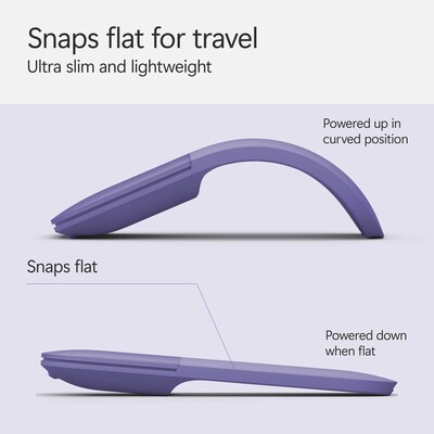 Microsoft Surface Arc Wireless Curved Ambidextrous BlueTrack Mouse, Violet (EP2-32831)