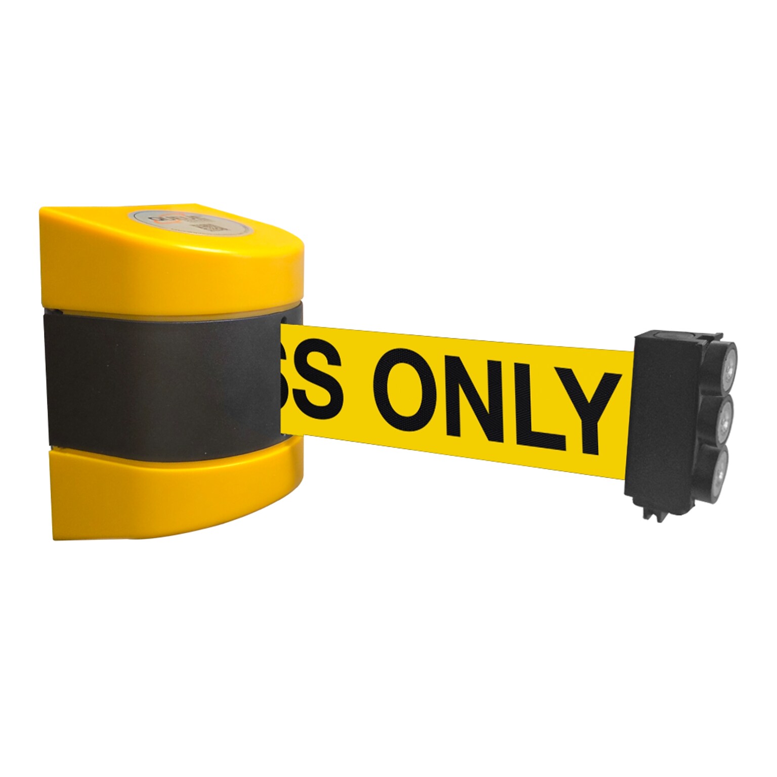 WallPro Magnetic 450 Wall-Mountable 30 Retractable Belt Barrier, AUTHORIZED ACCESS ONLY, Yellow/Black (WPM450Y-YBA15)