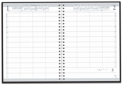 2027 House of Doolittle 8.5 x 11 Daily Standard Planner, Faux Leather Cover, Black (28202-27)